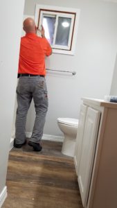 Kobella plumber working on modern bathroom remodel