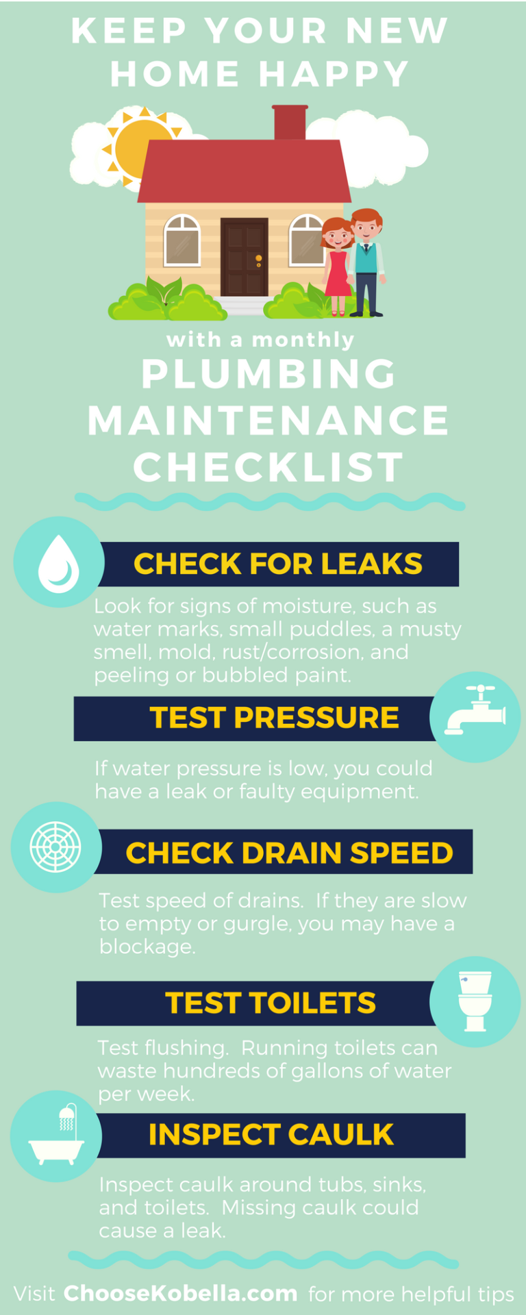 new home plumbing maintenance checklist