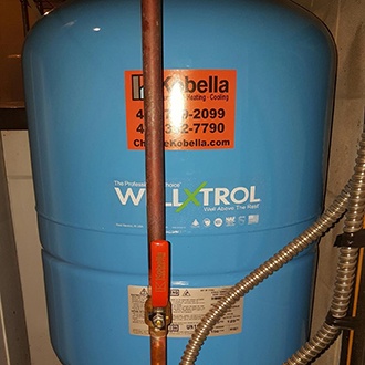 A Well-X-Trol pressurized well tank, installed by Kobella